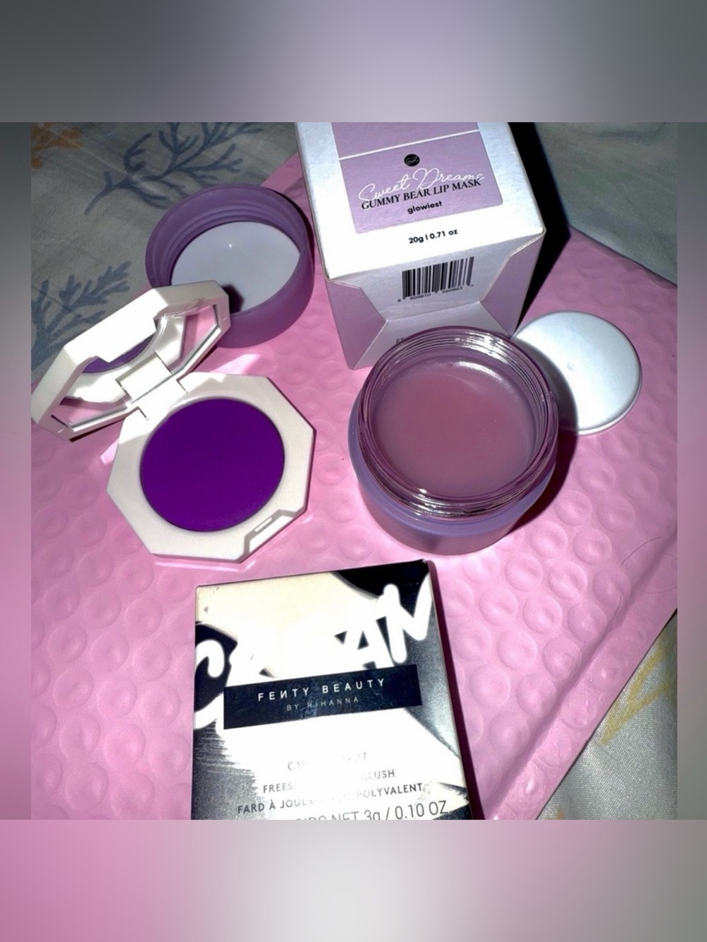 Fenty Beauty Cheeks Out Blush - Drama Class & Glowiest Lip Mask - Gummy Bear NIB - Picture 1 of 10